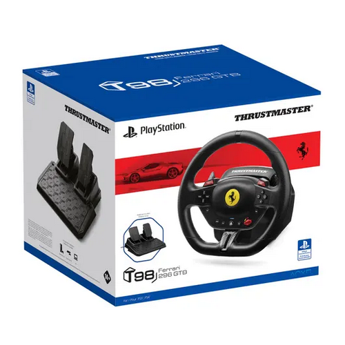 Volan cu pedale THRUSTMASTER T98 Ferrari 296 GTB, PC, PS5, PS4, Black-Red - Imagine 4