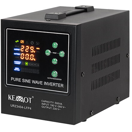 UPS KEMOT URZ3404-LFP4, 500VA/300W, 12V, Black - Imagine 1