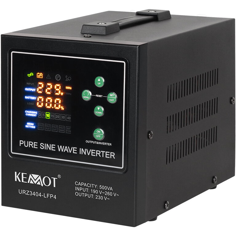 UPS KEMOT URZ3404-LFP4, 500VA/300W, 12V, Black - Imagine 2