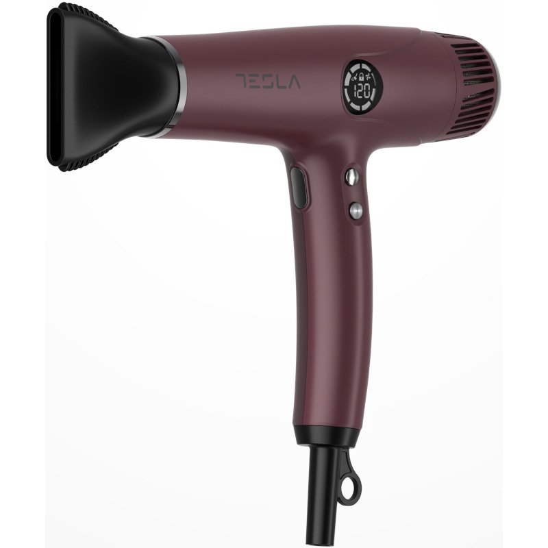 TESLA Uscator de par TESLA DRH500BBD, 2200 W, 4 trepte de viteza si temperatura, Ionizare, Burgundy - IT-Fashion.ro