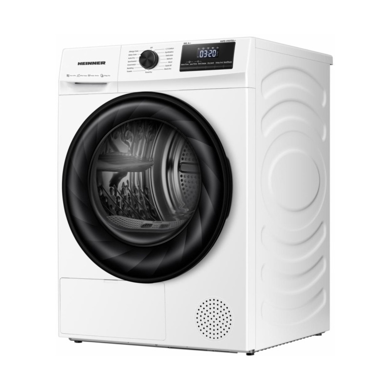 HEINNER Uscator de rufe cu pompa de caldura HEINNER HHPD-H90FRA++, 9 kg, 15 programe, Clasa D, Alb - IT-Fashion.ro