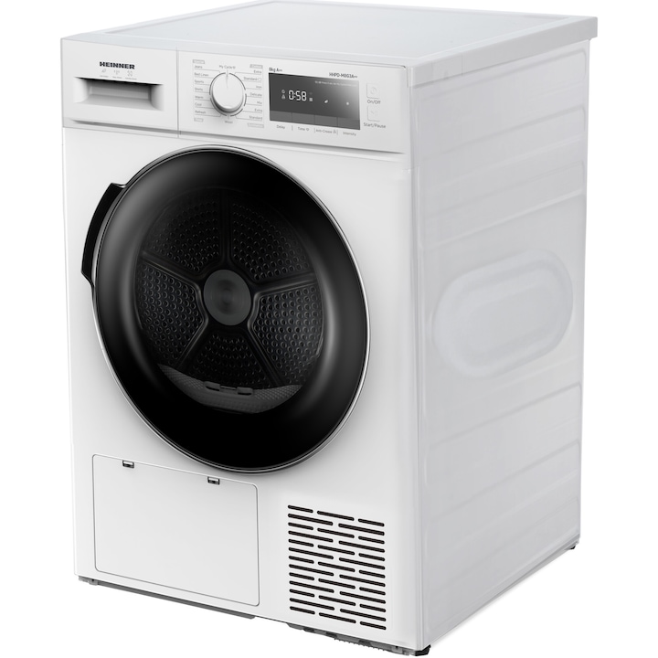 HEINNER Uscator de rufe cu pompa de caldura HEINNER HHPD-M8G3A++, 8 kg, 14 programe, Clasa E, Alb - IT-Fashion.ro