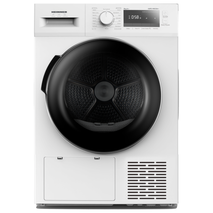 HEINNER Uscator de rufe cu pompa de caldura HEINNER HHPD-M8G3A++, 8 kg, 14 programe, Clasa E, Alb - IT-Fashion.ro