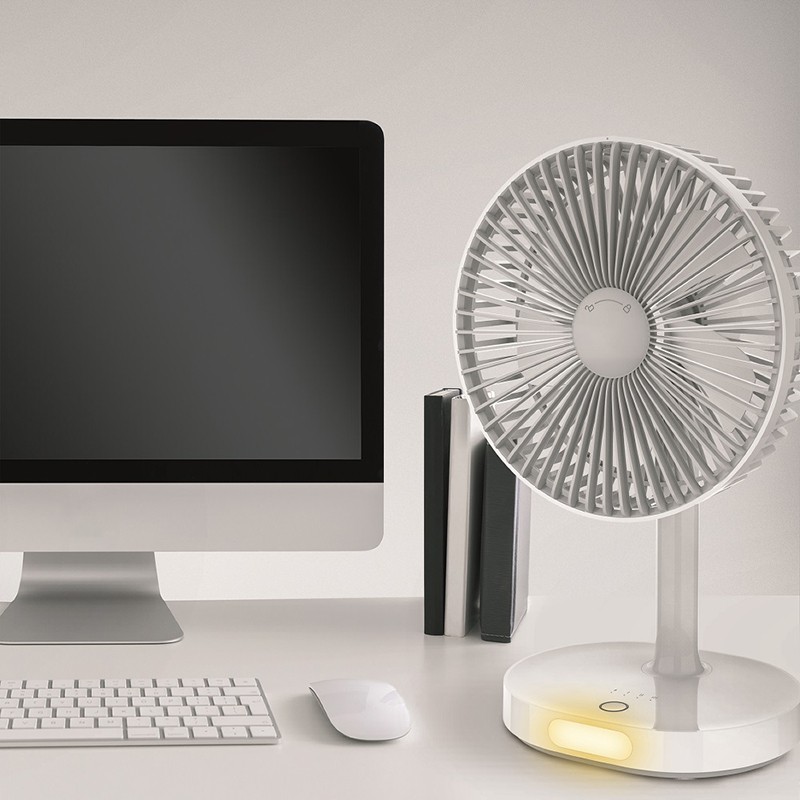 Platinet Ventilator de masa PLATINET OPRDF326, Cu lampa de veghe, 3000 mAh, Alb - IT-Fashion.ro