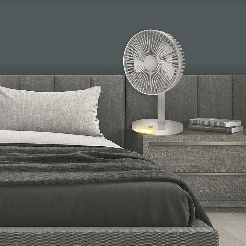 Ventilator de masa PLATINET OPRDF326, Cu lampa de veghe, 3000 mAh, Alb - Imagine 3