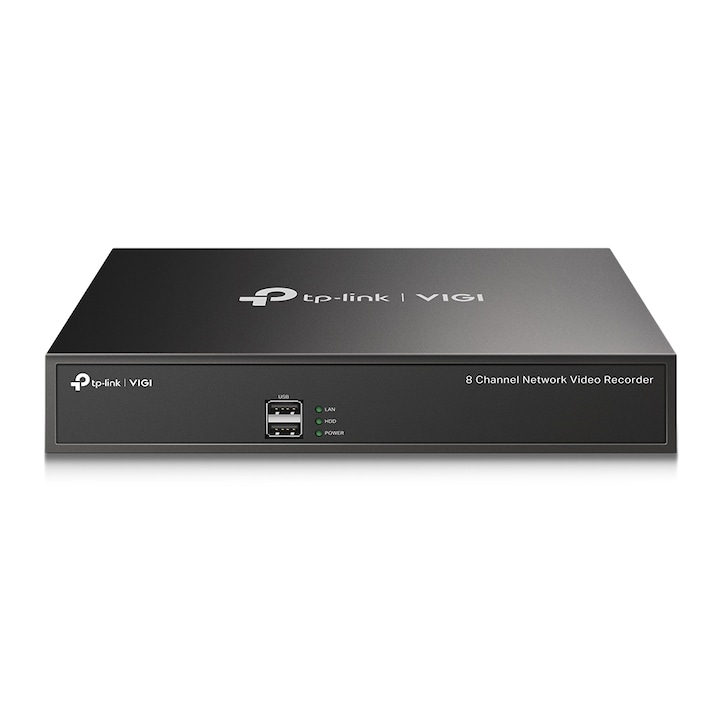 TP-LINK NVR TP-LINK VIGI NVR1008H, 8 canale, compresie video H.265+, compatibil ONVIF, control de la distanta, Black - IT-Fashion.ro
