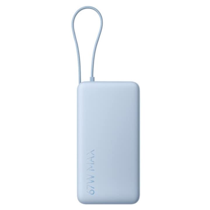 XIAOMI Powerbank XIAOMI USB+Type-C, 20000mAh, 67W, încărcare rapidă + cablu Type-C fix, Blue - IT-Fashion.ro