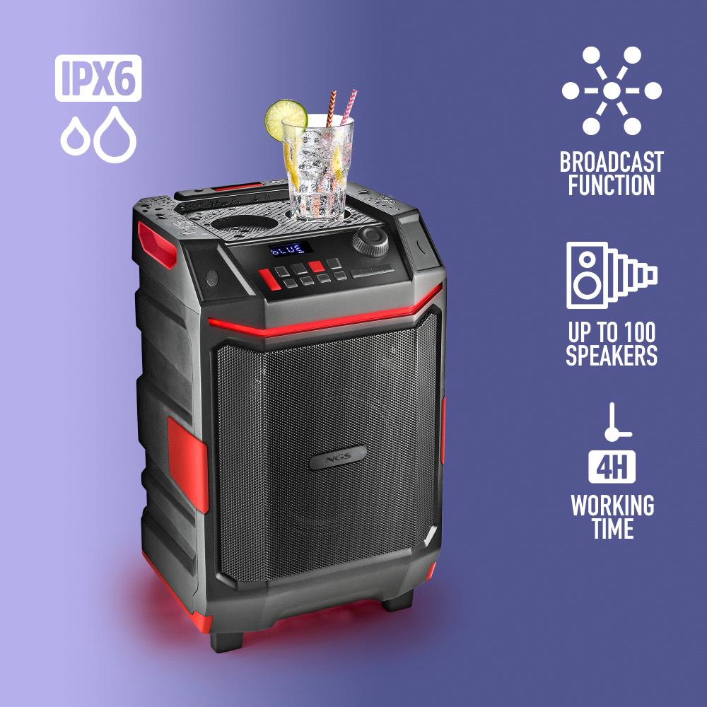 Boxa portabila NGS Wild Bash, 50W, Bluetooth 5.4, Black - Imagine 2