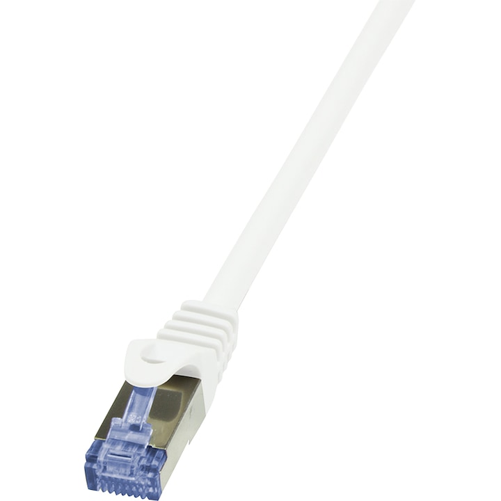 Cablu S/FTP LOGILINK Cat6a, LSZH, 0.5 m, AWG26, dublu ecranat CQ3021S, White - Imagine 1