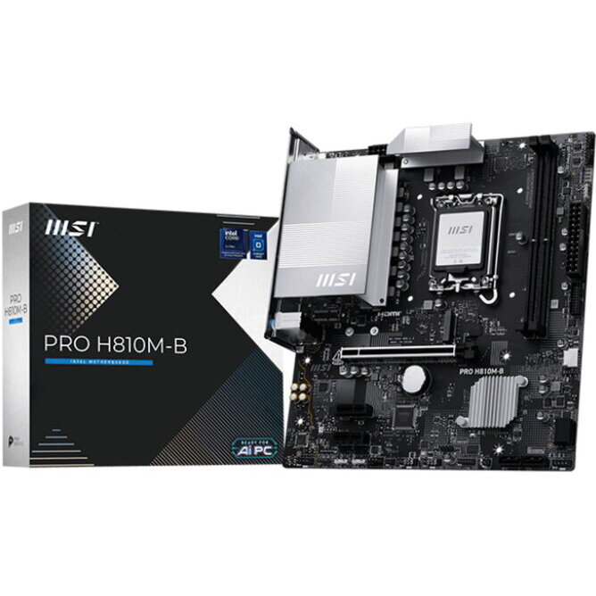 Placa de bază MSI PRO H810M-B, LGA1851, DDR5, mATX, Negru - Imagine 1