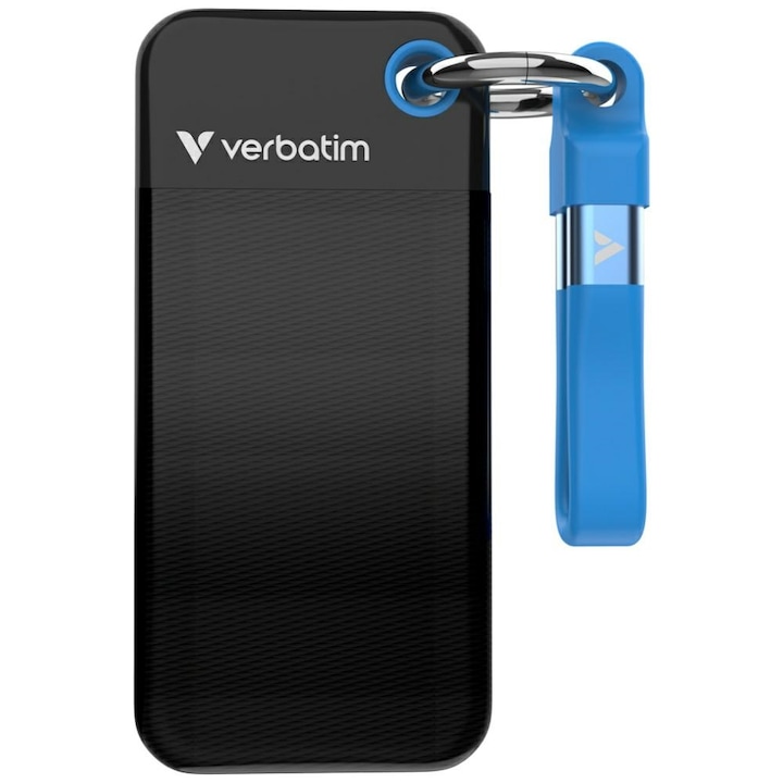 SSD Extern VERBATIM 32416 USB 3.2 Gen 2, 256GB, Black-Blue - Imagine 3