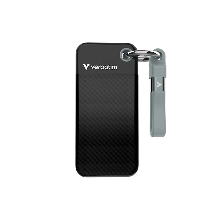 SSD Extern VERBATIM 32415 USB 3.2 Gen 2, 256GB, Black- Grey - Imagine 1